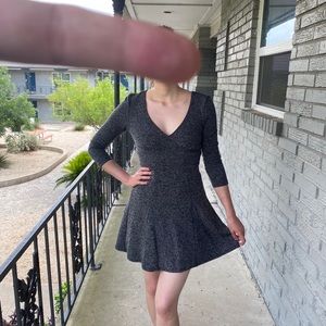 Free People mini dress with open back.